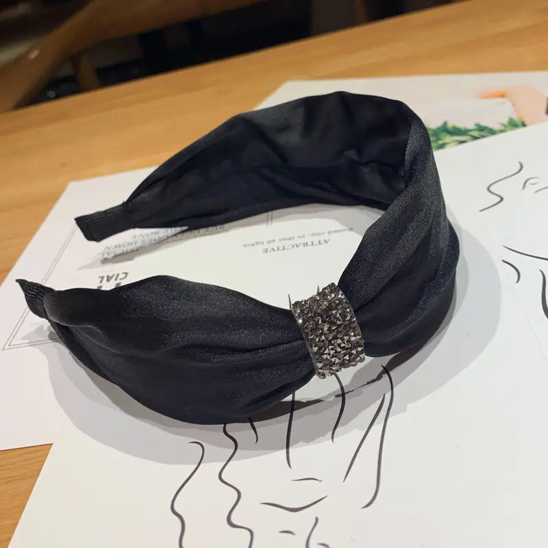 Корейские повязки для волос женщин модные широкие тканевые с узлом повязка