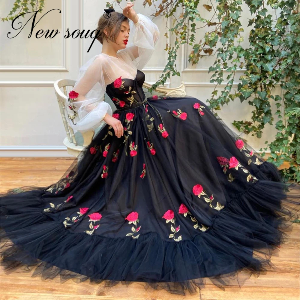 

Long Embroidery Prom Dress Dubai Design Custom 2020 Kaftans Turkish African Celebrity Gown Dubai Women Appliques Evening Dress