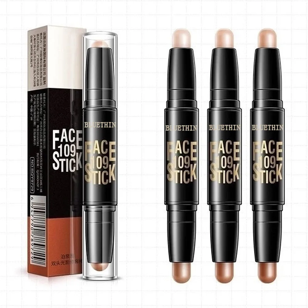 Стойкий Хайлайтер Стик крем водостойкий мерцающий контур двойной 2 в 1 Iluminador Bronzer|