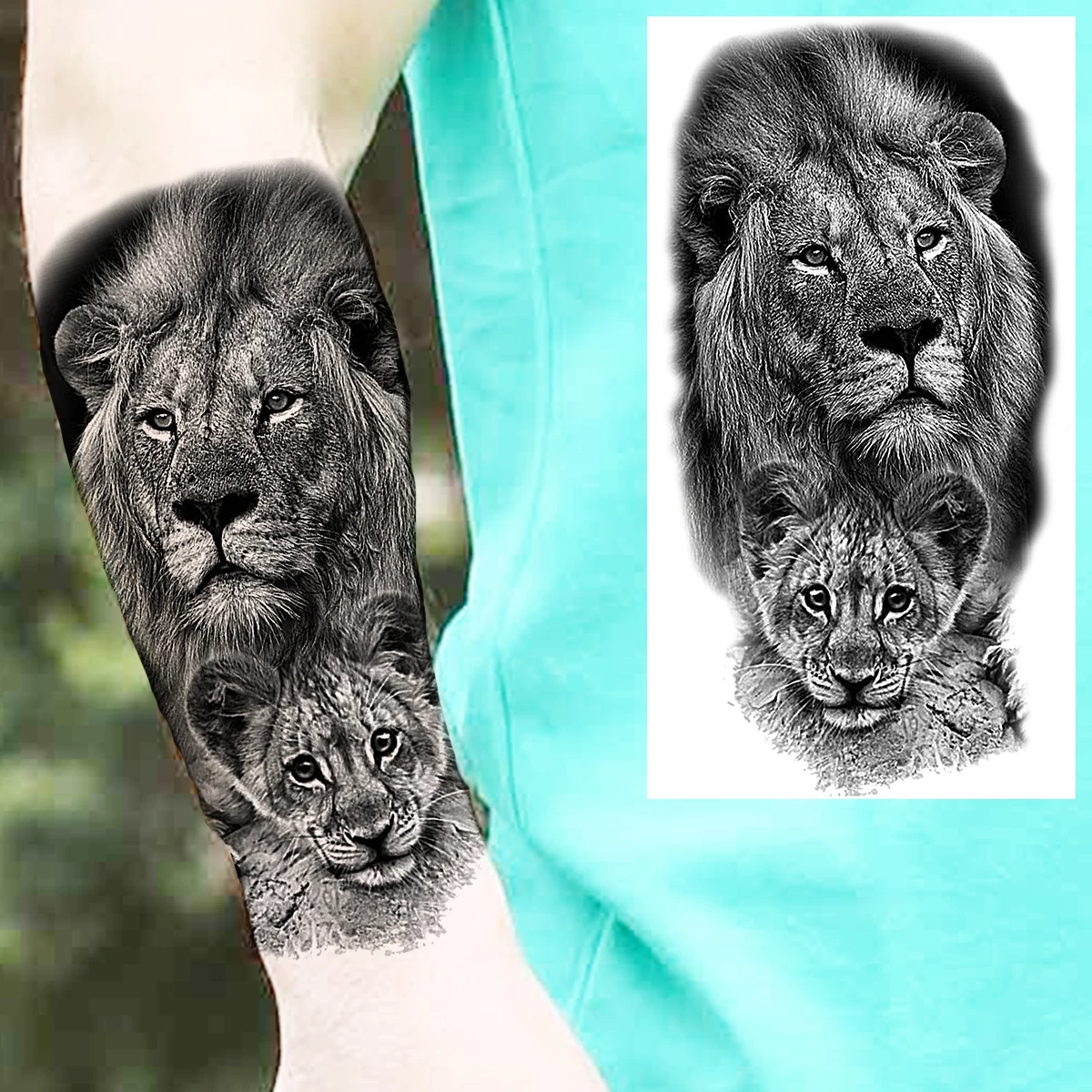 Временные татуировки с реалистичным тигром для мужчин женщин и Реалистичная