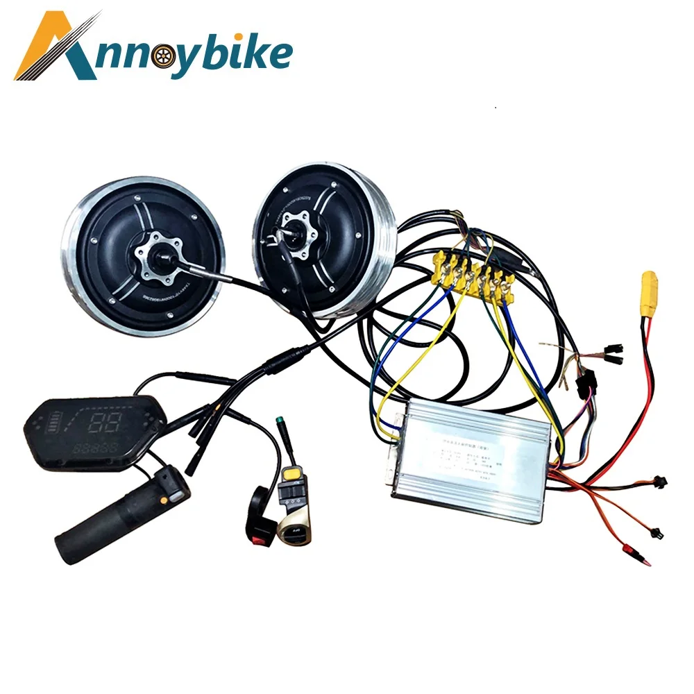 

10inch Double Drive Hub Motor TX Controller Electric Bike Kit 30-65KM 48V500W800W1000W Scooter Brushless LY Motor Bicicleta