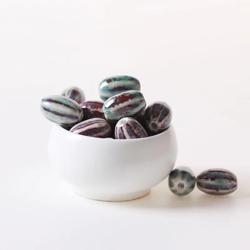 Missxiang Hand-woven necklace bracelet beaded diy material ceramic jewelry kiln variable watermelon loose beads Spacer | Украшения и