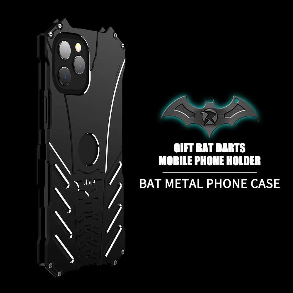 

Luxury Ultra Slim Anti-Scratch Bat Man Shockproof Aluminum Armor Metal Bumper Phone Case for iPhone 11 Pro 11 Pro Max Cover