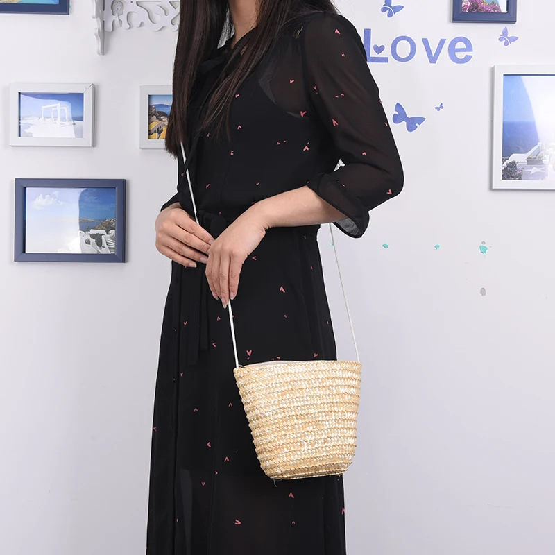 Маленький женский кошелек из ротанга и травы женская сумка для мобильного