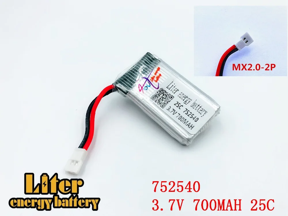Литий полимерный аккумулятор 3 7 в 700 мАч для Syma X5C X5SW M68 Cheerson CX 30 H5C Quadro copter литий 752540