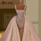 Великолепное женское свадебное платье-Русалка с жемчужинами, нарукавник 2021, женские свадебные платья-русалки