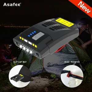 Налобный фонарь с датчиком движения, аккумуляторный светодиодный фонарь с датчиком движения, водонепроницаемый, для кемпинга