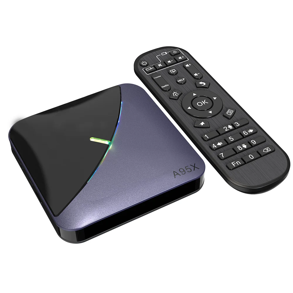 ТВ-приставка A95X F3 RGB светильник на Android 9 0 4 ГБ 64 32 Amlogic S905X3 8K медиасервер Netflix Plex |