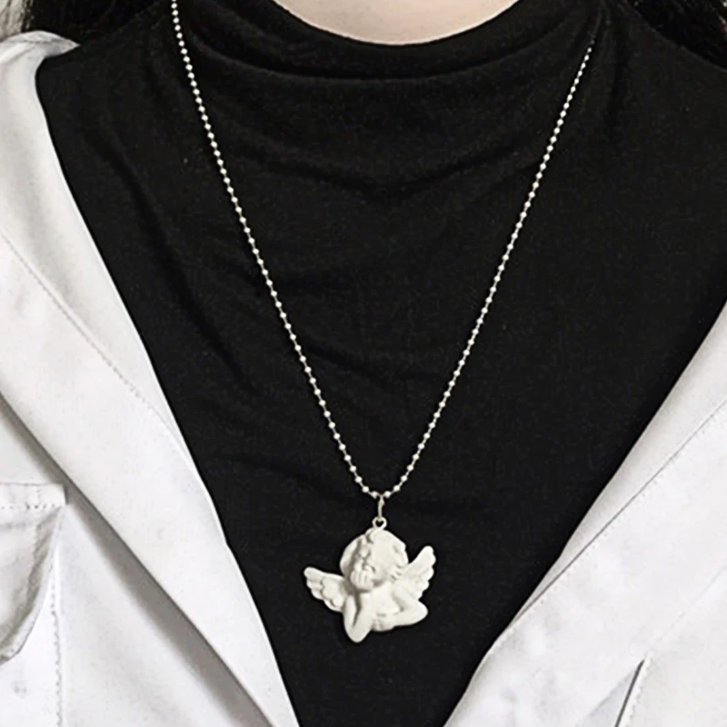1 шт. модные ожерелья серебряного цвета с крыльями Купидона Ангела ожерелье