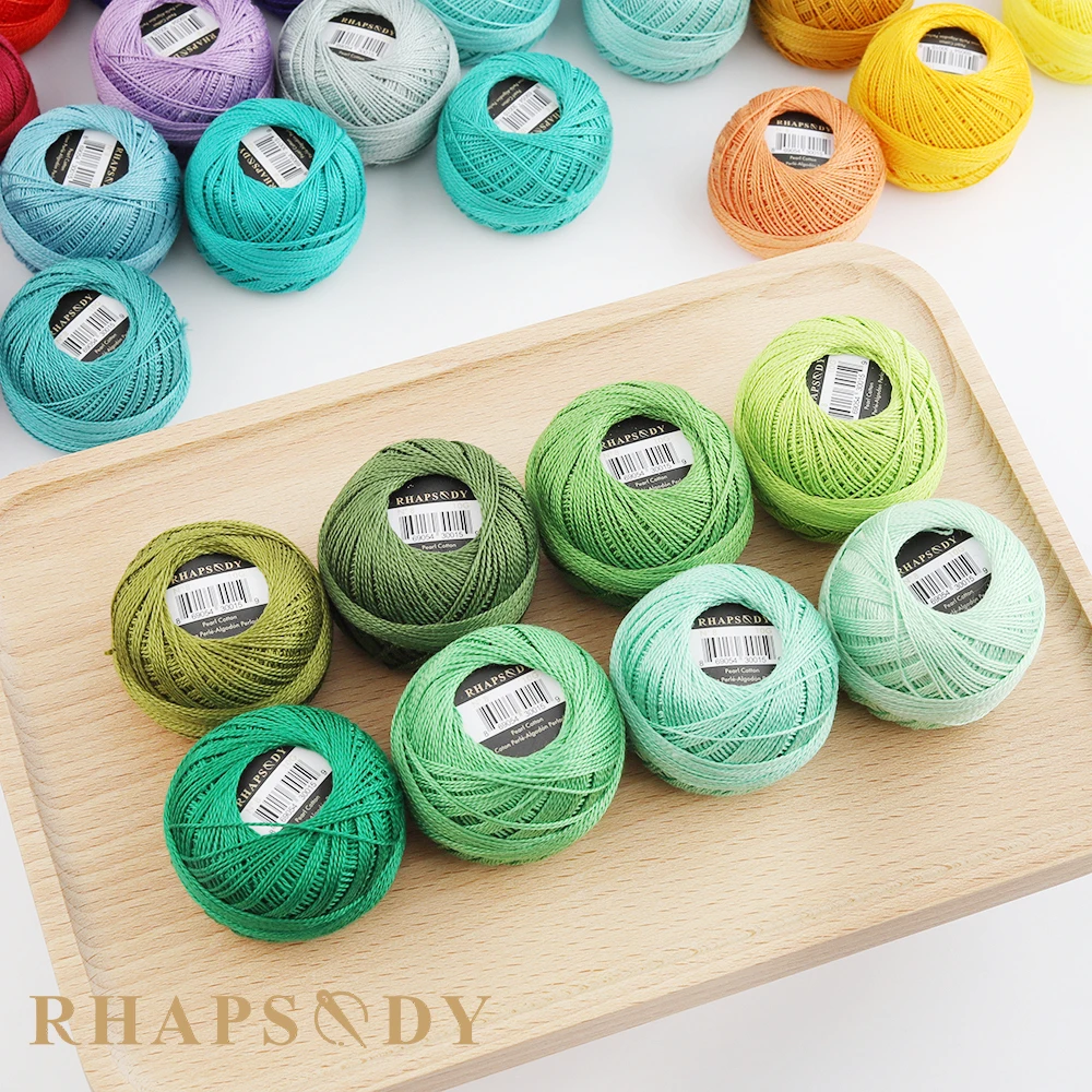 Rhapsody Премиум качество Размер #8 жемчужная хлопковая нить вышивка крючком 86 ярдов