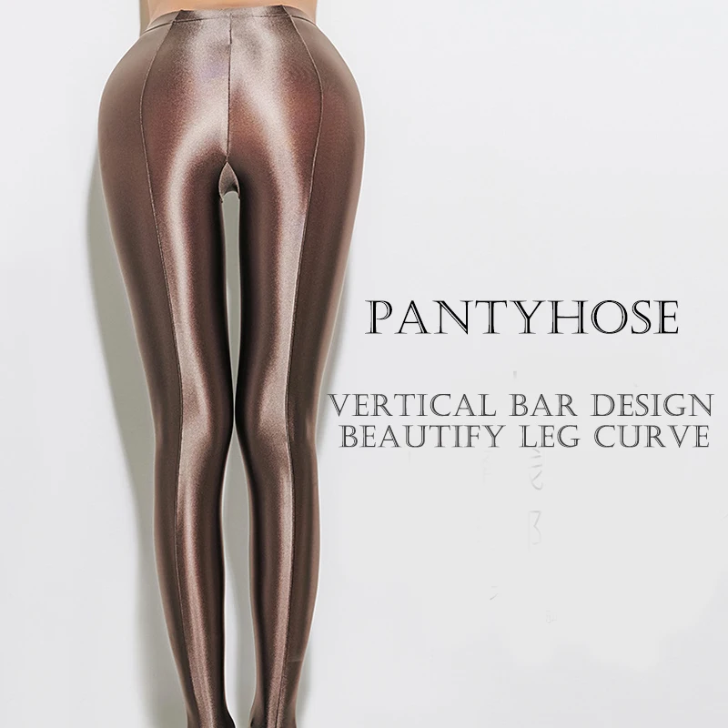 Блестящие спортивные Леггинсы со швом чулки штаны для йоги женские блестящие