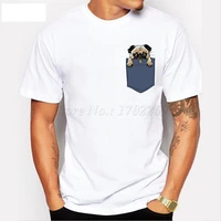 newest pugturday men t shirt pug in pocket design male funny tops cartoon printed hipster short sleeve casual cool tee mt983