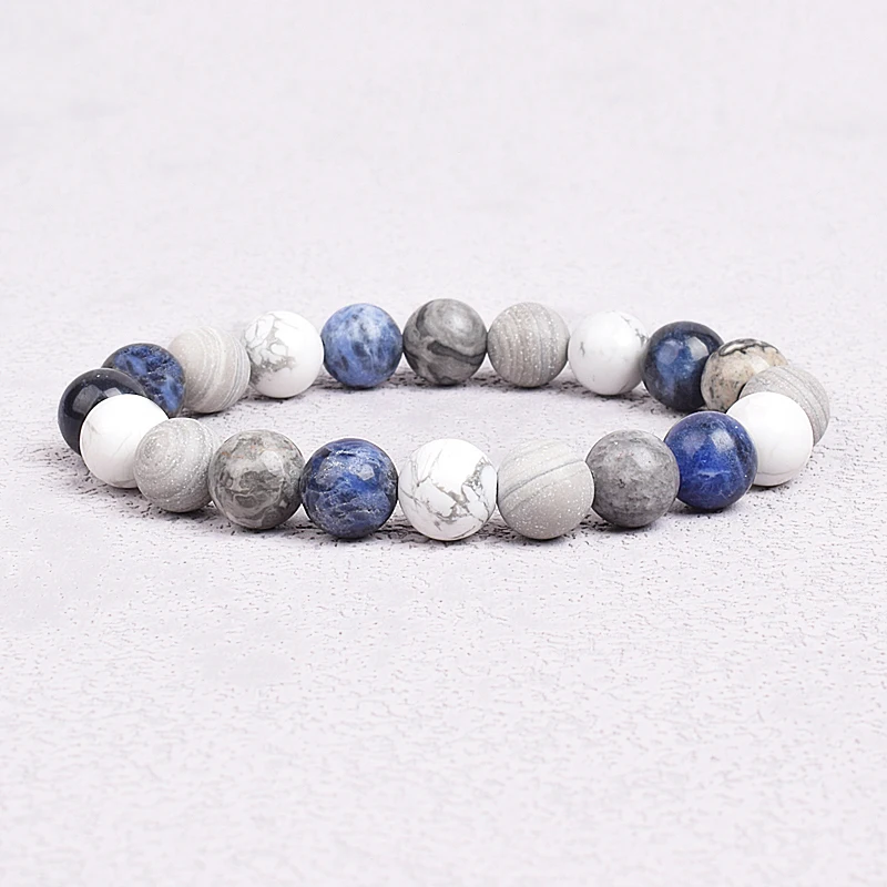 

High Quality Natural Stone Beads Bracelets For Men Women Couple Bracelets On Hand Bangle Handmade Elastic Pulsera Homme Jewelry