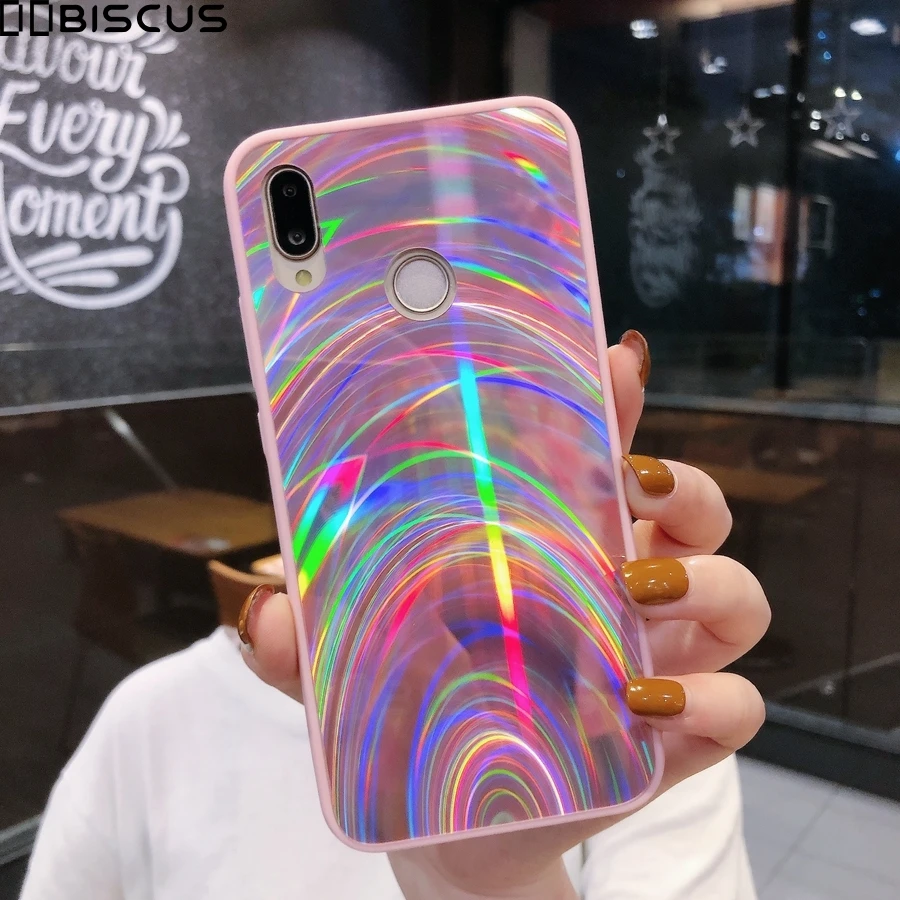 Радужный зеркальный чехол для Huawei Y5 Y6 Y7 Y9 Prime 2019 P Smart Z Honor 9X 8X 8A 8S 20S P20 P30 Pro P40 Mate 20 Lite