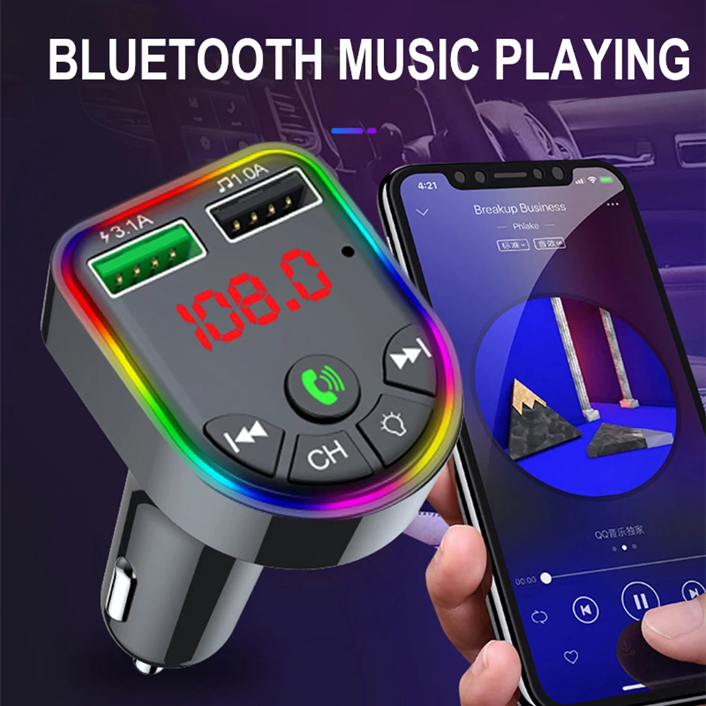FM трансмиттер автомобильный с 2 USB портами и поддержкой Bluetooth 5 0|MP3-плеер для авто| |