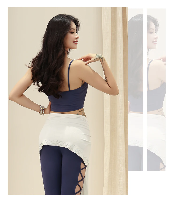 Женская юбка для танца живота неправильной формы с шарфом на бедрах