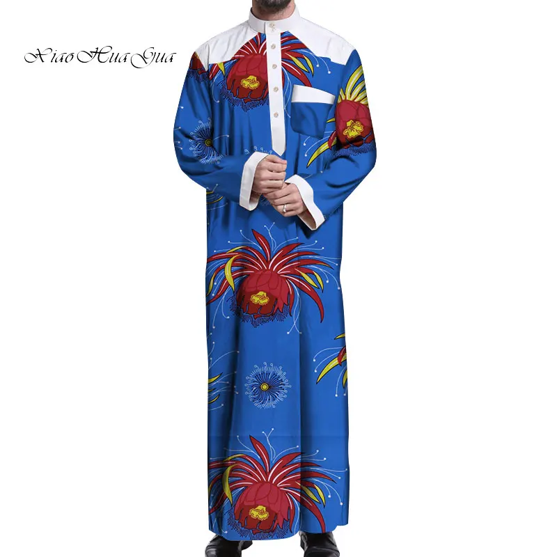 Длинные Дашики мужские африканские платья для мужчин повседневный халат принты