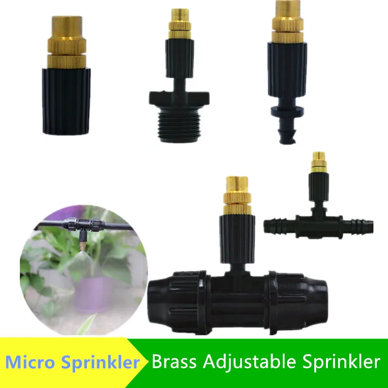 20 шт латунный разбрызгиватель с замком тройник Регулируемая сопла капельный