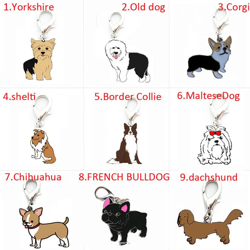 

10pcs/lot Fashion Pet Dog Charm Charm Poodle Bulldog Husky Chihuahua Dog Jewelry Pendant Jewelry Gift Accessories