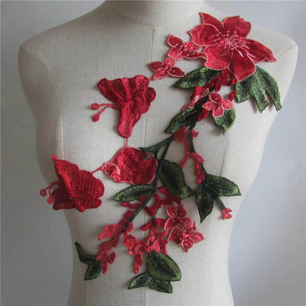 Кружевной 3D цветок одежда вышивка аппликация DIY ремесло шитье кружевной воротник