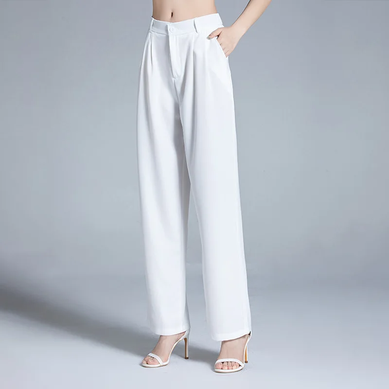 2021 Spring and Summer new arrival Women's mulberry silk pants loose straight pants mulberry silk large size pants summer 21A17