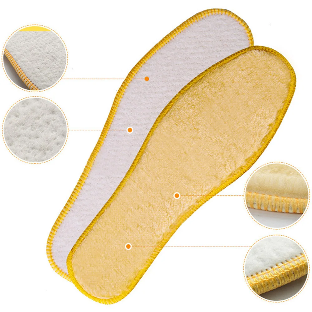 Теплые Дышащие стельки унисекс плюшевые вставки для обуви зимние из
