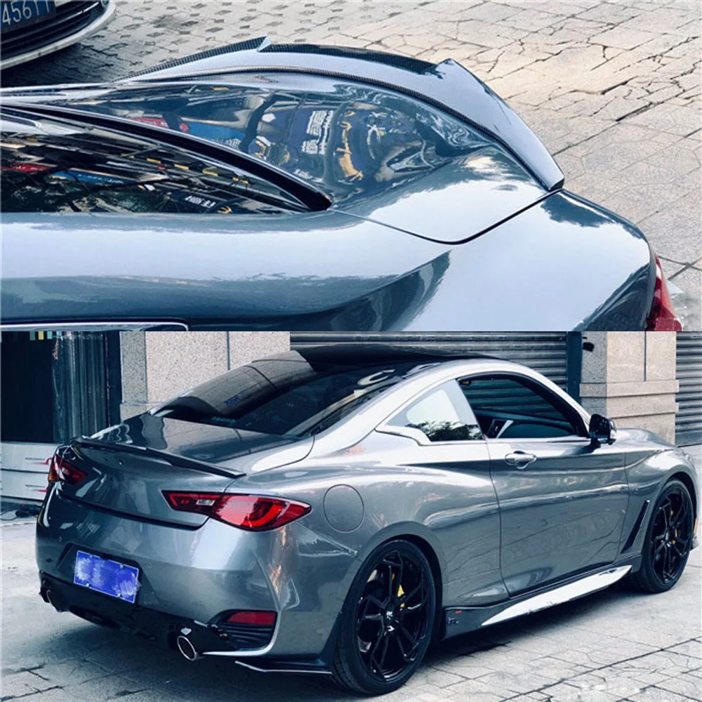 Для Infiniti Q60 Base Sport Coupe 2018 2019 спойлер заднего багажника крыла из углеродного волокна