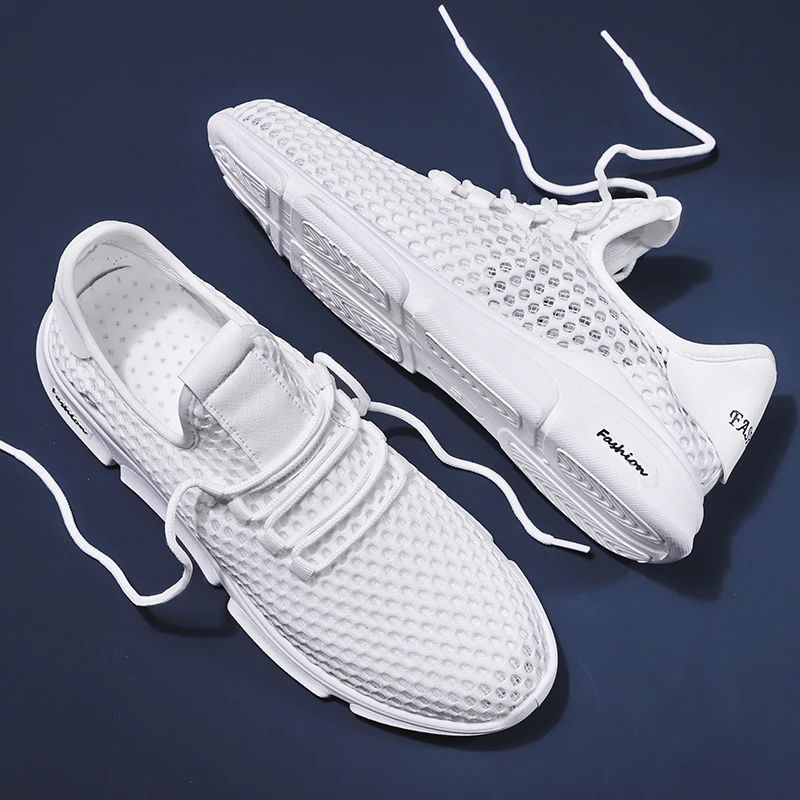 Brand Mesh Men Skateboarding Shoes Black Footwear Sneakers Flat Male Walking Shoes Summer Soft Outdoor For Men Rubber Shoes