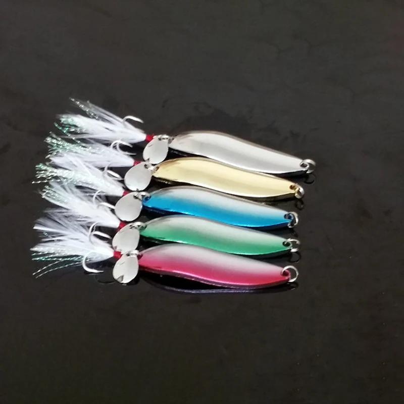 News Pink Blue Fishing Lure Metal Jig Fishing Spinner Spoon Bait Winter Sea Ice Fishing Hard Lure Tackle Squid Artificial Bait images - 6