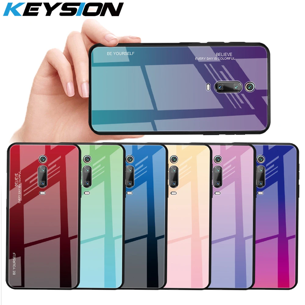 Чехол KEYSION с градиентным закаленным стеклом для Xiaomi Mi 9T Pro 9 SE A3 CC9e задняя крышка