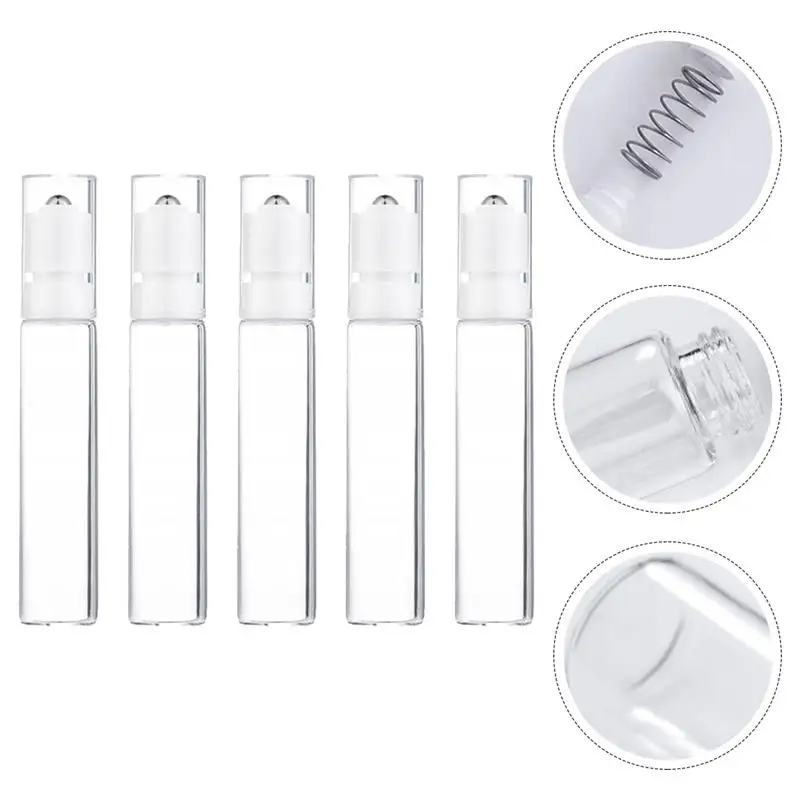 

5pcs 20ml Essential Oil Aromatherapy Glass Roller Bottles Container Dispenser