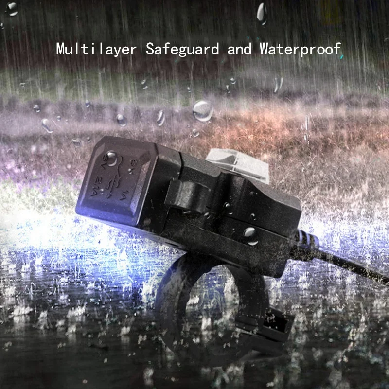 Новый-двойной Usb порт водонепроницаемый мотоцикл руль зарядное устройство