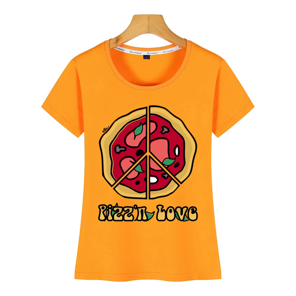 Женская футболка с принтом пицца и любовь | одежда