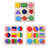 wood geometric shapes sorting math montessori puzzle kids baby preschool educational learning toys for children gift