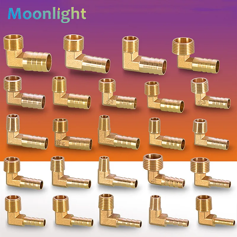 Pagoda connector 6 8 10 12 13 14 16mm hose barb connector tail thread 1/8 1/4 3/8 1/2 3/4 1BSP thread Brass Pipe Fittings Elbow