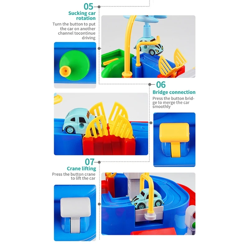 

Baby Kids Manual Rail Train Track Puzzles Car Toys for Children Education Toy Table Game Christmas Gifts