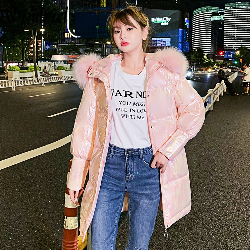 Женская зимняя длинная куртка яркая Водонепроницаемая теплая парка свободного