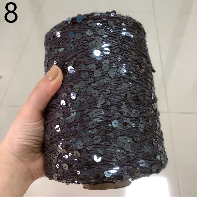 

50g/Ball /140M 100% cotton yarn 6mm+3mm special Sequin yarn DIY garment accessories Rag doll Knitting