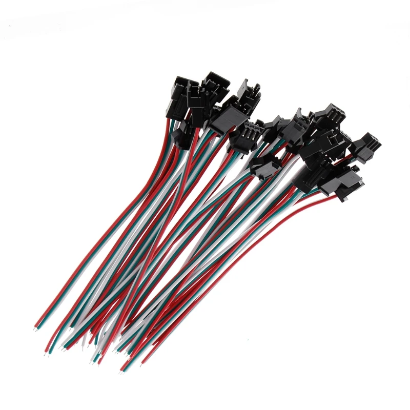 10 пар 3 Pin JST SM Штекерный разъем кабеля для WS2812B WS2812 WS2811 Светодиодная лента |