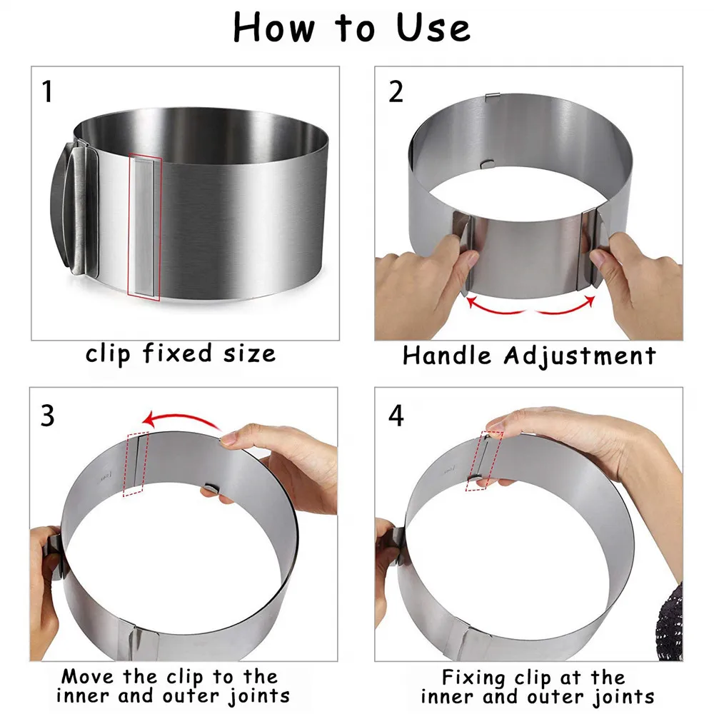 

Adjustable Mousse Ring Round Mould Mousse Cake Edge Collar Film DIY Baking Cakes Tools Dessert Decoration Kitchen Bakeware