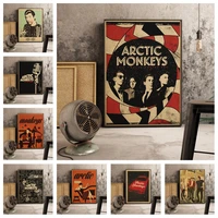 retro poster rock band arctic monkeys art decor picture bar cafe quality canvas painting wall decor living room home decor
