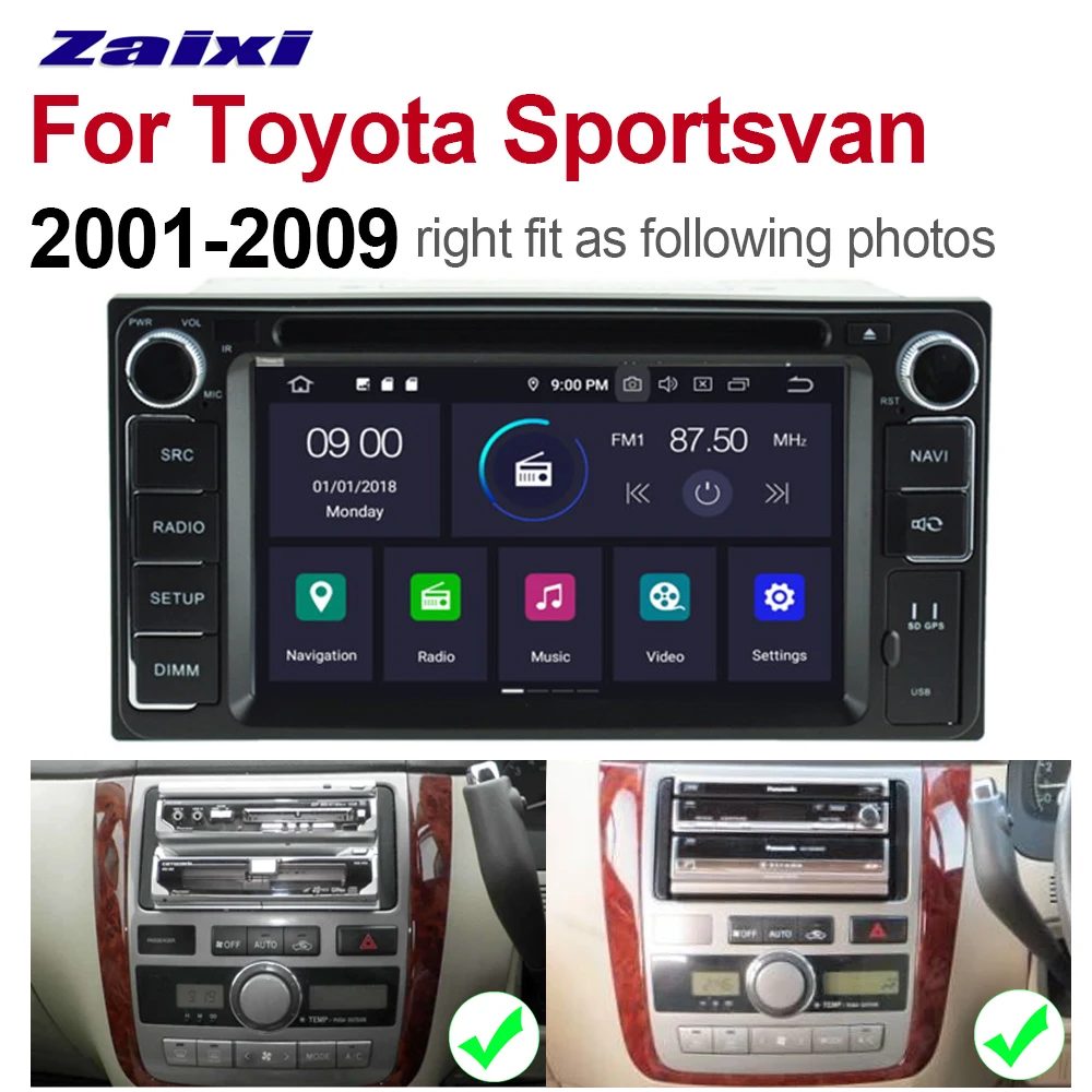 Аксессуары для Toyota Sportsvan 2001 2009 Автомобильный мультимедийный DVD плеер на Android GPS