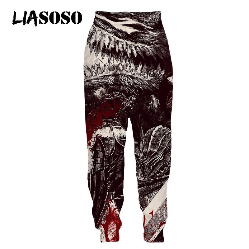 

LIASOSO 3D Print Unisex Anime Berserk Casual Fashion Sweatpants Cool Baggy Sweat Pants Streetwear Hip Pop Harajuku Joggers Pants