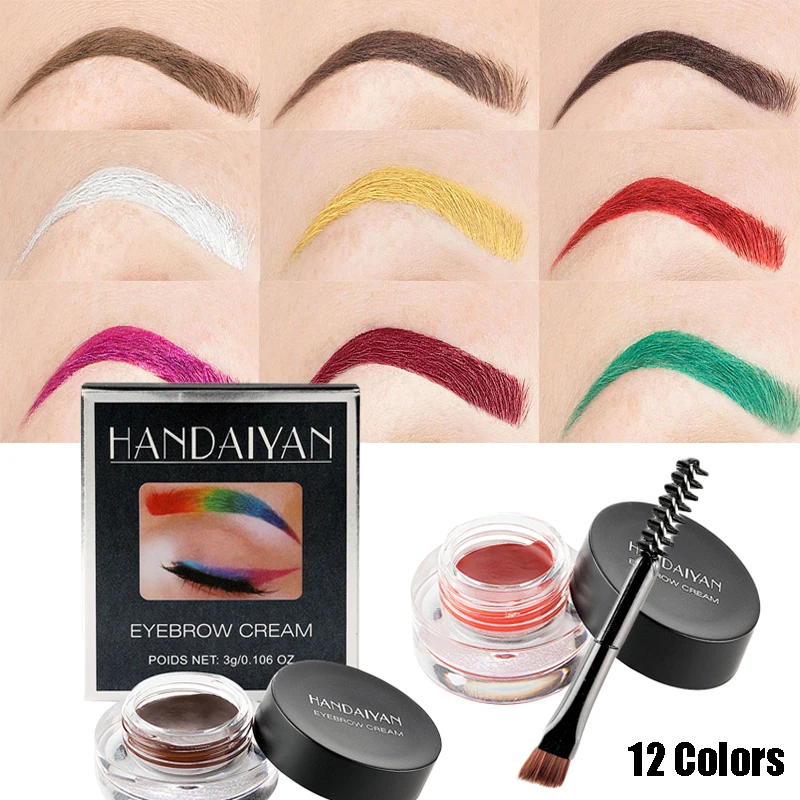 Профессиональный тинт для бровей макияж водостойкий с кисточкой 12 цветов |