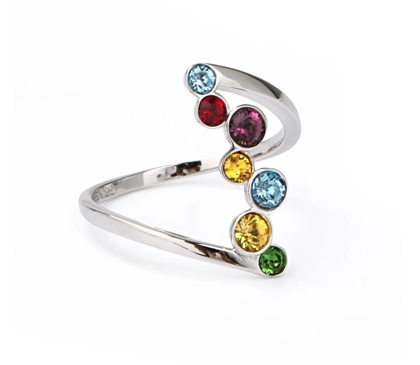 Модный бренд многоцветное Австралийское кольцо на палец с кристаллами для