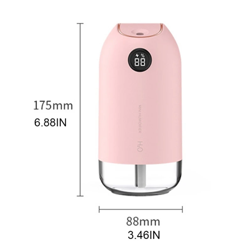 

500Ml USB Rechargeable Dual Spray Air Humidifier with Light Ultrasonic Aroma Diffuser