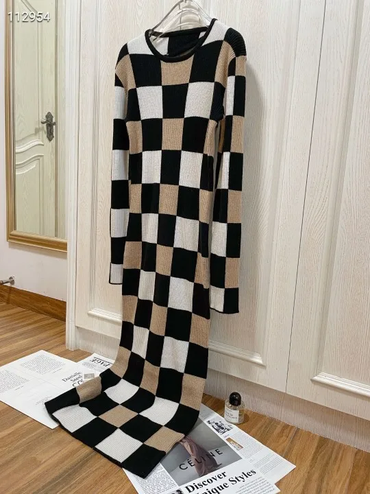 

Женское платье-футляр с круглым вырезом, клетчатое элегантное платье в китайском стиле, 2021