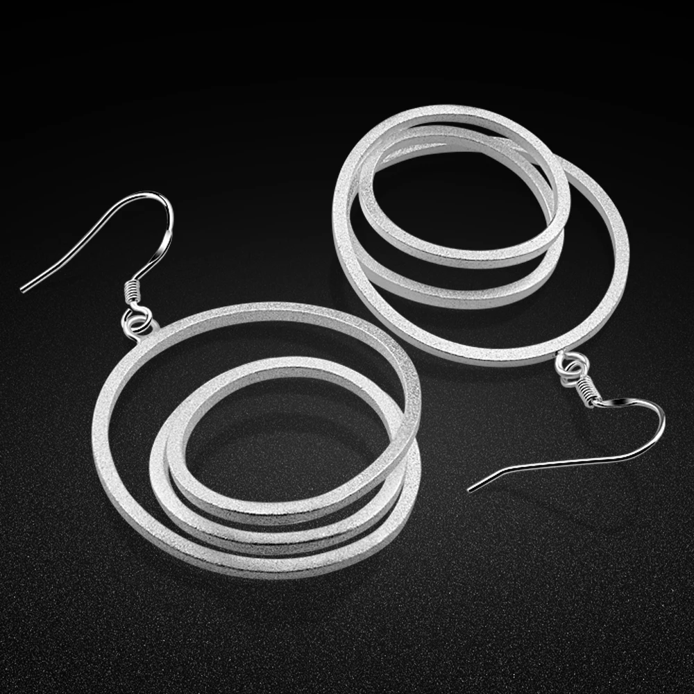 

Новое поступление с геометрическими элементами, 925 стерлингового серебра серьги для женщин оригинальный серебро серьга в форме диска украш...