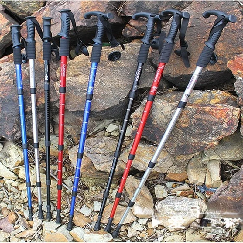 

Climbing Stick Aluminum Alloy Trekking Poles Hiking Stick Telescopic Tourism Outdoor Mountaineering Equipment Walking Sticks