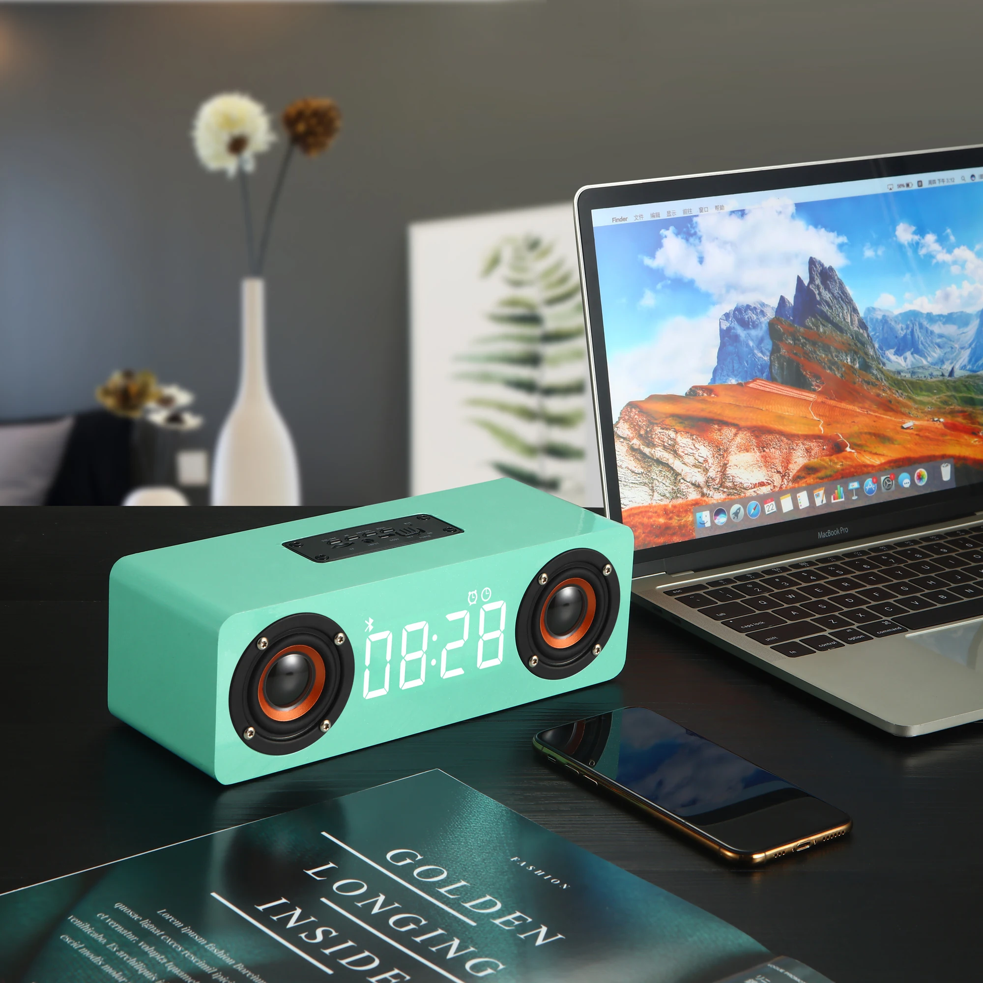 

2021 New Bluetooth Speaker Portable Speaker Clock Music Center Wireless Subwoofer Fm Radio Acoustic System For Computer Boom Box